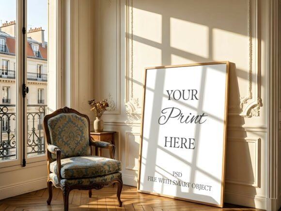 Download Sunlit Parisian Wood Floor Frame Mockup - Premium Bundle