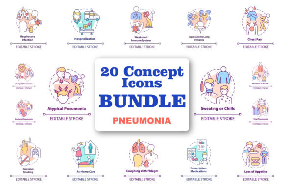 Download Pneumonia Concept Icons Set - Icons Collection