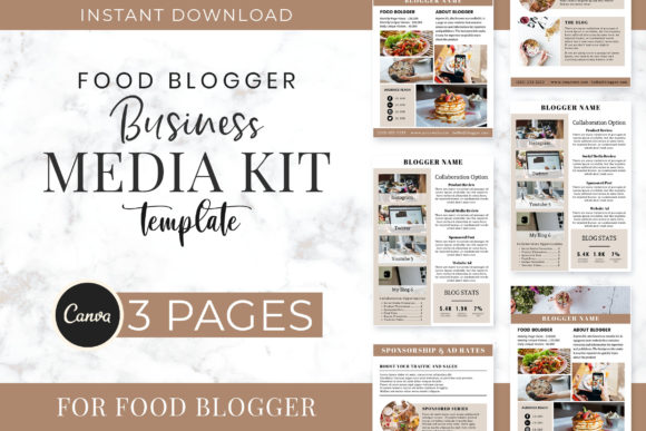 Download Food Blogger Business Media Kit Template - Premium Resources